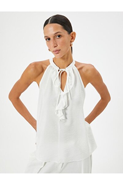Koton Women's Ruffled Halter Blouse