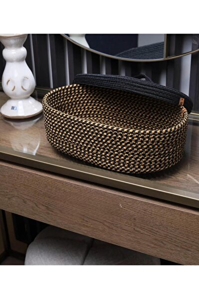 JÜTEX HOME jüt hasır sepet oval kapaklı organizer