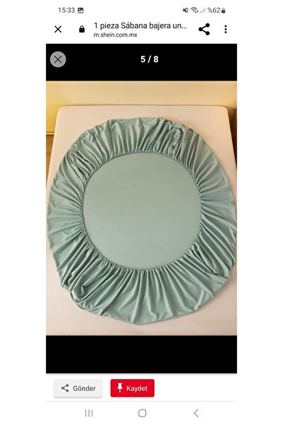 Totem Ranforce Mint Green Cotton Elastic Sheet Set with Pillowcase