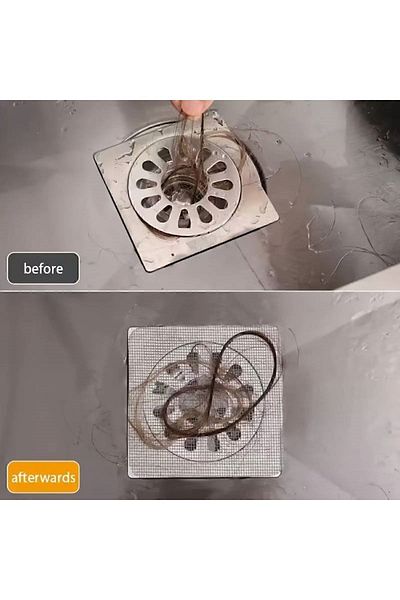 Sea Home 20 Pieces Disposable Adhesive Bathroom Drain - Hair Bristle Holder and Kitchen Sink Strainer