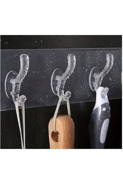 Özlem Toys Πρακτική οργάνωση μπάνιου και κουζίνας 5 τεμαχίων με διαφανείς κρεμάστρες