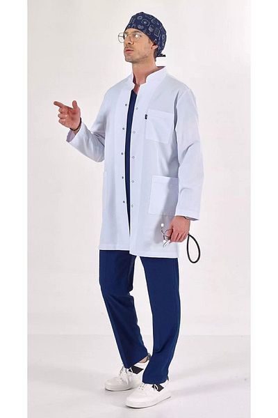 Uçak Medikal Lungime albă, guler judecător, șorț doctor