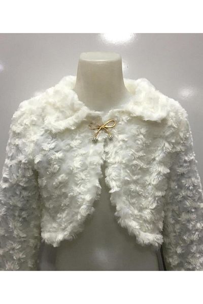 Mislina Girl's White Bolero Jacket 2-14