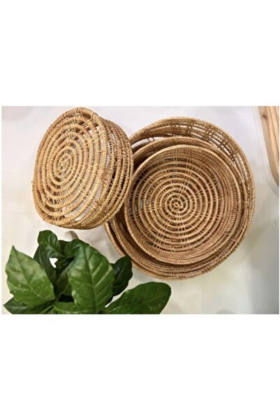 GUNES ZUCCACIYE مجموعة من 4 سلال محبوكة من الخيزران