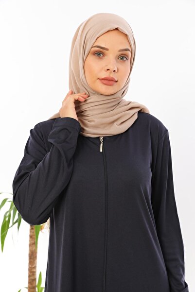 medipek Zippered Prayer Dress Abaya Navy Blue