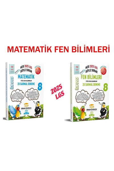 SİNAN KUZUCU YAYINLARI Sinan  Kuzucu 2025 LGS Sayısal Deneme Seti (2 Kitap) F...