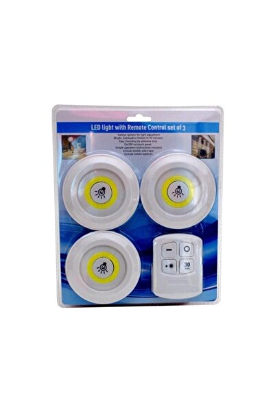 Genel Markalar Portatif 3'lü LED ışık seti, uzaktan kumandalı, ayarlanabilir ve şık beyaz tasarım