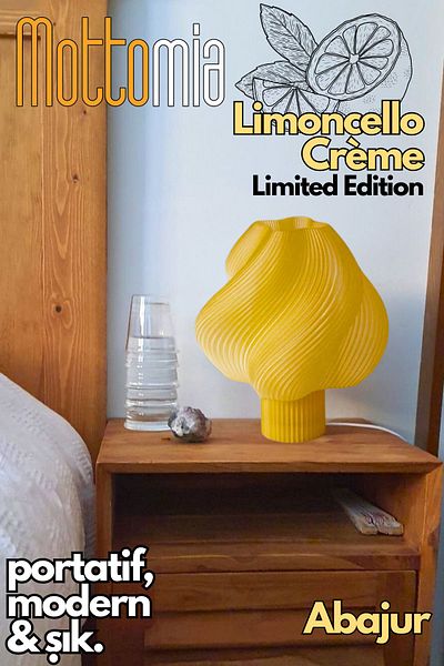 mottomia Limoncello Creme - Modern and Minimal Decorative Wired Lampshade, Night and Table Lamp, Limited Edition