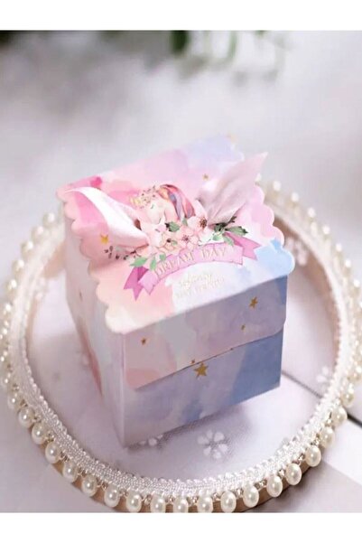 Kutumania 5 Adet Unicorn Desenli Dream Day Yazılı Kurdeleli Düğün Nişan Doğum...