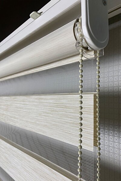 Rossa Home Concept Ithal Bambu Krem Bambu Stor Zebra Perde Etek Dilimsiz