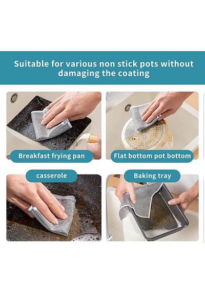 Keyfi Sepet Double Layer Scrubbing Wire - Hygienic Dishwashing Wire - Double Layer Dish Wire Cloth (1 Pc)