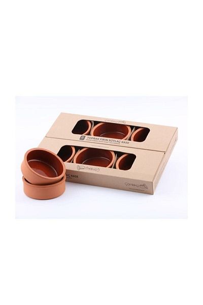 Avanos Set of 6 Glazed Clay Rice Pudding Casserole