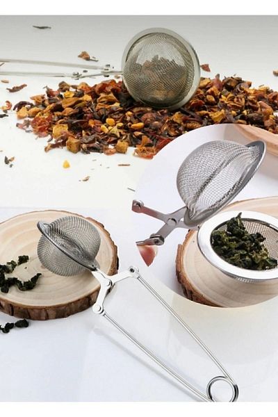 Tinsmith Stainless Steel Flour Cocoa Powder Sugar - Herbal Tea Screen with Brewing Strainer and Tongs