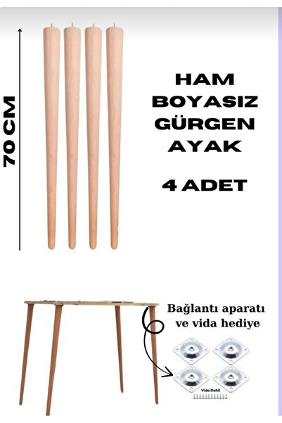 YILMAZ 70 Cm Ahsap Konik Ayak 4 Lü (APARATLAR DAHİLDİR)