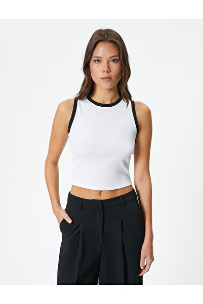Koton Γυναικείο Crop Tank Top με ραβδώσεις
