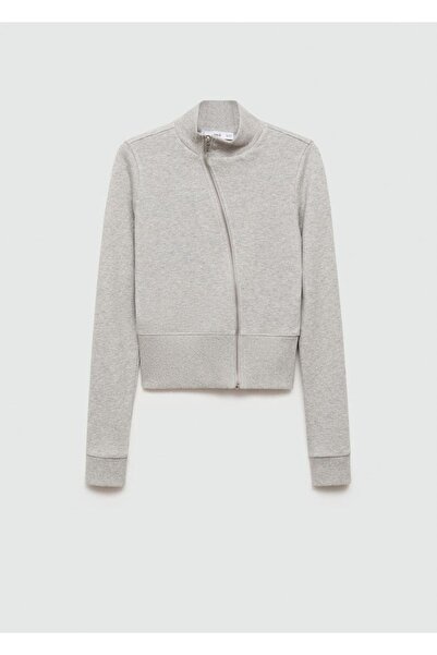 MANGO Woman Asimetrik fermuarlı sweatshirt