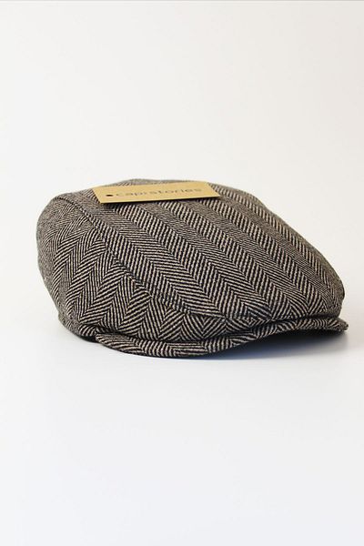 Capstories Cap Hat Herringbone Brown Standard Size Hat (1St Grade Fabric)