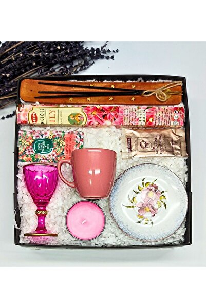 Janset Lüks Kahve Fincanı , Tütsü seti, Soya Wax Kokulu Mum ,Kristal  Bardak ...