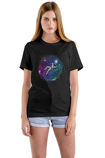 Butik Unisex crna majica sa printom astronauta
