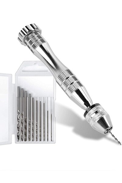 Şenhomee Epoksi El Matkabı Seti Mini 10 Adet Spiral Matkap Ucu (0,8 – 3 Mm) , Epoksi , Takı, Ahşap, Gümüş