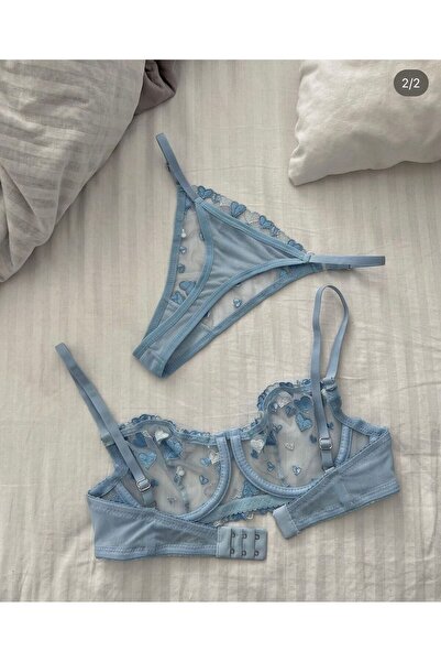 dem merys Σετ σουτιέν Baby blue Heart Underwire