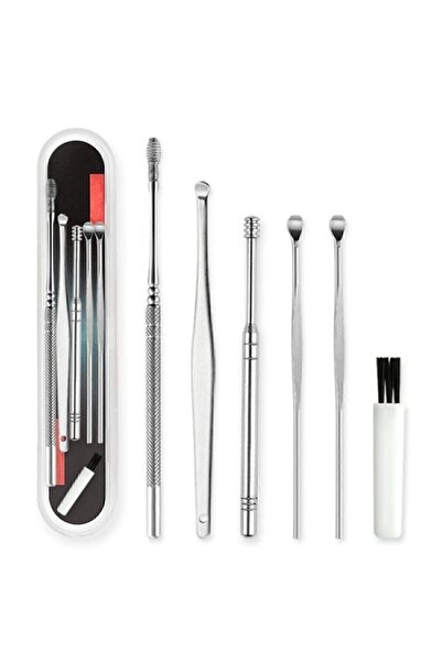 Durbuldum 6 Parça Paslanmaz Çelik Kulak Balmumu Toplayıcı Çıkarıcı Temizleyic...