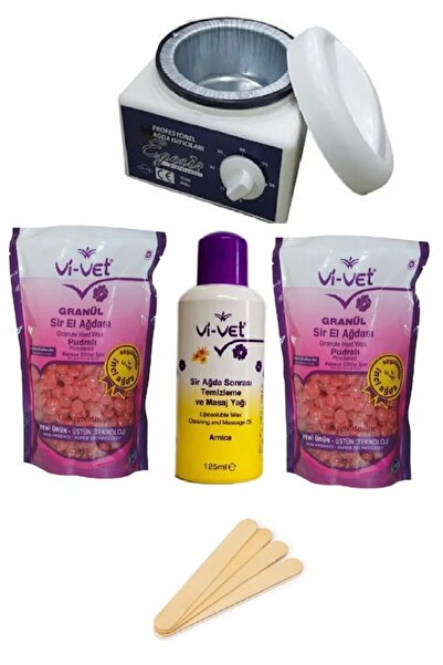 Genel Markalar Pudralı Soyulabilir Ağda Seti, Makine, 2 Granül Boncuk Ağda, Ağda Yağı