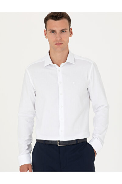 Pierre Cardin Weißes Slim-Fit-Langarmhemd 50275684-VR013