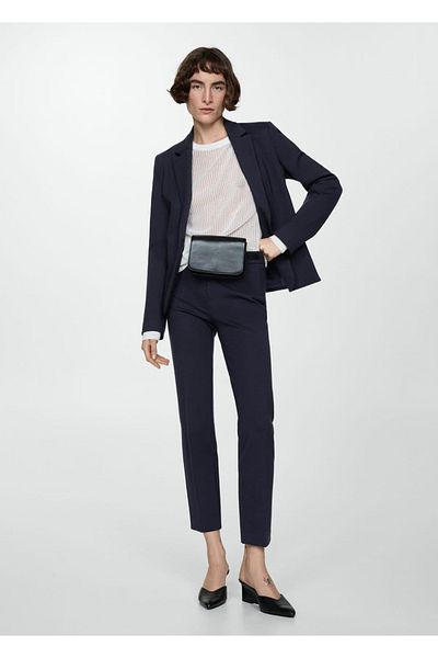 MANGO Woman Roman woven straight pants