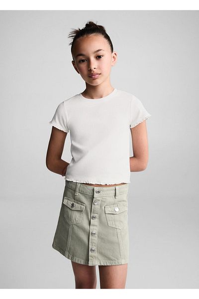 MANGO Kids Πλεκτό κοντομάνικο μπλουζάκι
