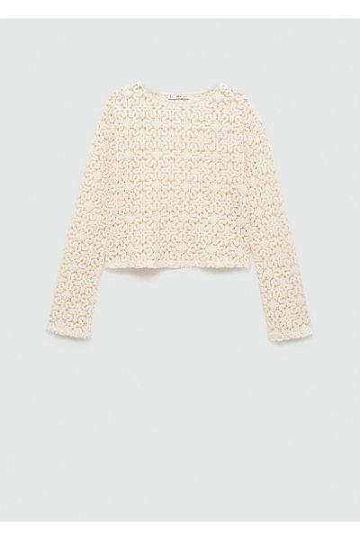 MANGO Woman Pullover mit Häkelblüten