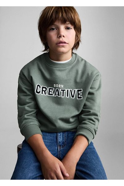 MANGO Kids Green Sweatshirt for Kids