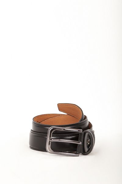 Dericlub Γνήσιο δέρμα 3,5cm Ανδρικό κοστούμι ραμμένο Classic Belt 501 Μαύρο