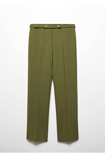 MANGO Woman Kemerli düz kesim pantolon