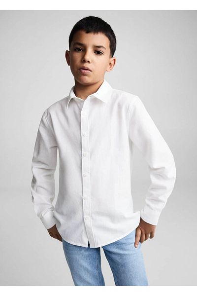 MANGO Kids Cămașă din bumbac cu ajustare normală