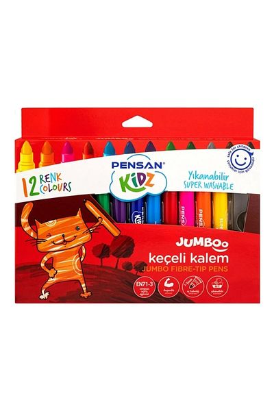Pensan Kidz Washable Jumbo Felt Tip Pen 12 Pack