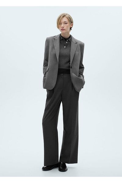 MANGO Woman Wideleg pants with pens