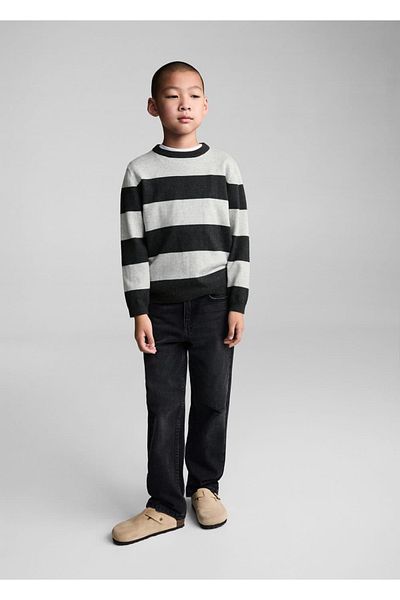 MANGO Kids Pulover de tricotaj cu dungi