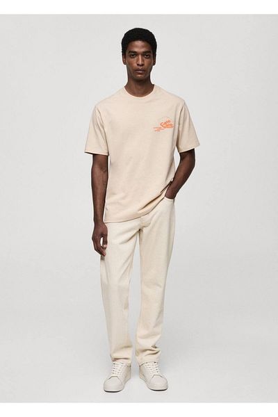 MANGO Man T-shirt με βαμβακερά σχέδια