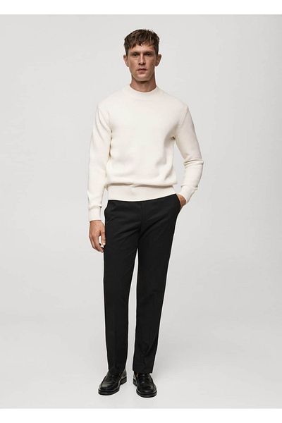 MANGO Man Pulover din tricot din bumbac de grosime medie