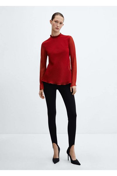 MANGO Woman Bluse mit Schleife auf der Rückseite