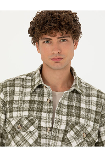 Pierre Cardin Haki Oduncu Oversize Gömlek 50274651-VR027