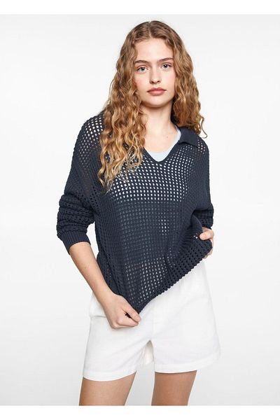 Mango Teen Pulover Albastru Inchis Pentru Copii