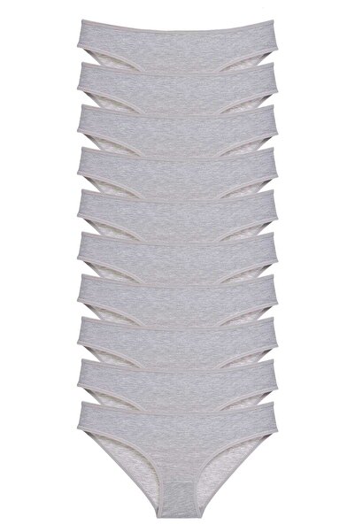 toyigoo 10 Pieces Super Eco Set Lycra Women's Slip Panties Gray