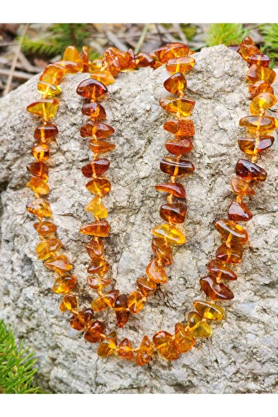 Kehribar Sarayı Damla Kehribar Anne Kolye Karamel 52 Cm Sertifikalı