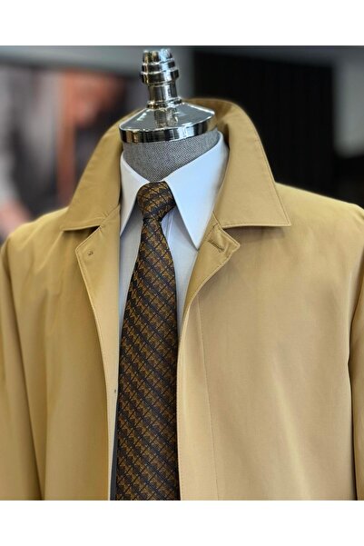 TerziAdemAltun Camel T9568 - Ανδρικό παλτό εποχιακού ιταλικού στυλ