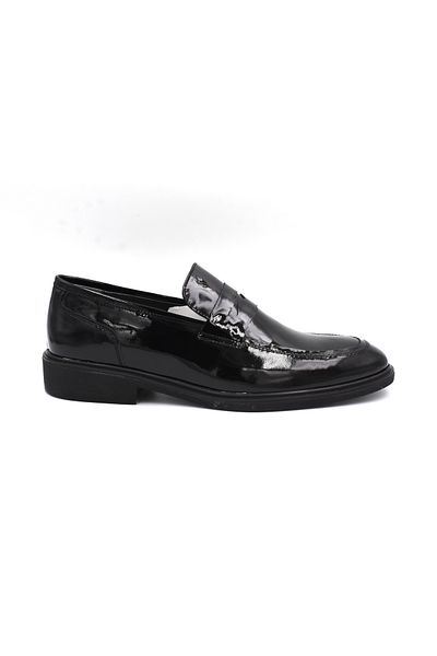 Prego Stilloni Men's Classic Shoes - Genuine Leather, Poly Light Sole, Black Patent Leather