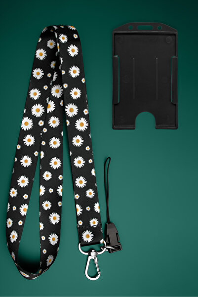 Apptakı Papatya Boyun İpi Boyun Askı İpi Boyun Askısı ve Kartlık - ASS0238-1