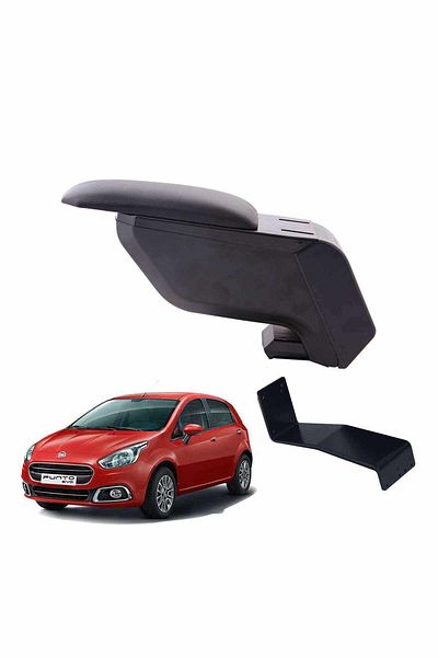 3 Tıkla Fiat Punto 2014 Black Armrest with No-Punching Steel Legs