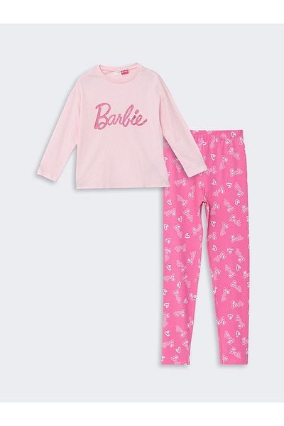 LC Waikiki Set pijamale pentru fete cu mâneci lungi cu decolteu rotund b